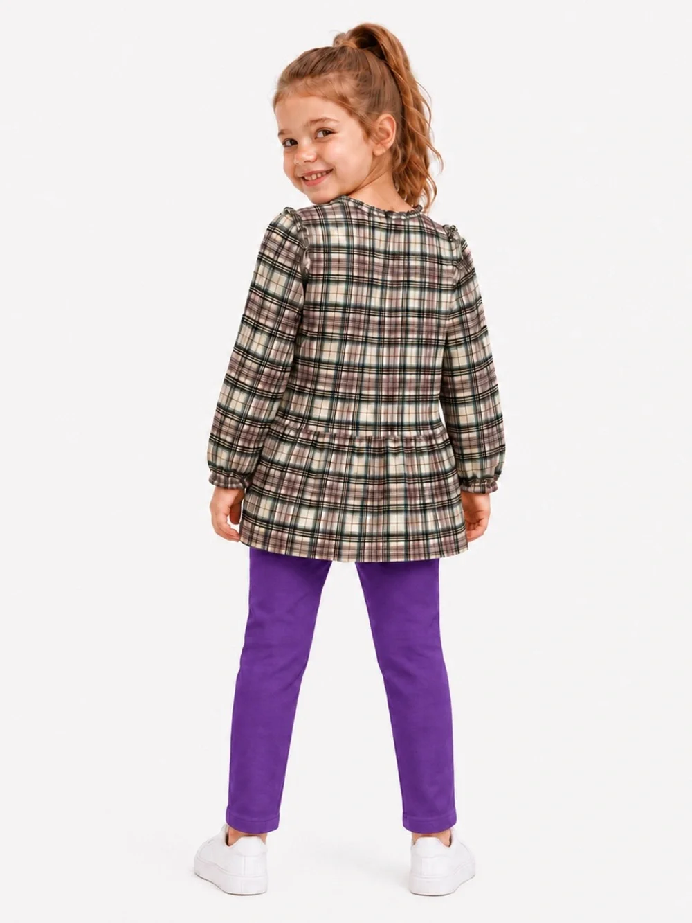 Baby Gap Girls Plaid Ruffle Peplum Tunic Blouse Size 3T